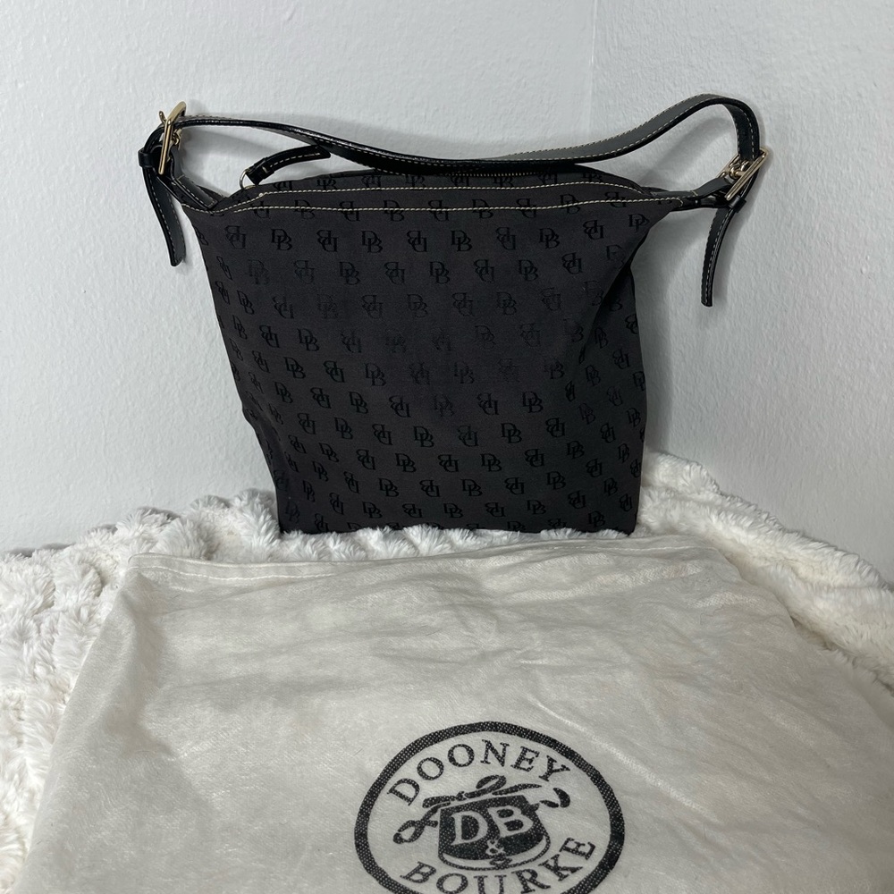 Vintage Dooney & Bourke Black Textured Shoulder Bag